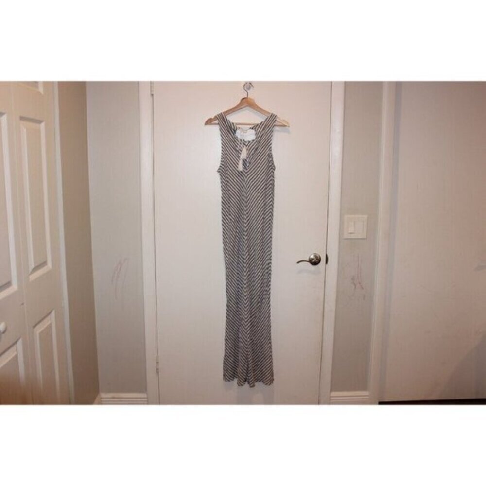 JOIE Womens Striped Linen Sleeveless Maxi Dress With Tie Back Detail Size M - Picture 7 of 9